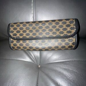 Celine Coated Canvas Black Macadam Clutch Pouch